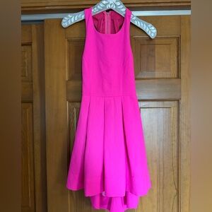 L'ATISTE Hot Pink Sleeveless Pleated Party Dress